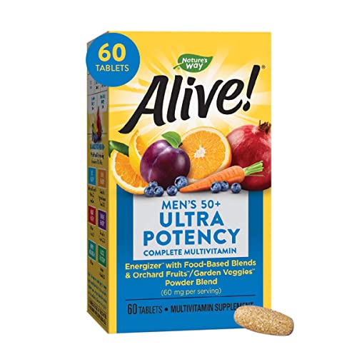 Nature's Way Alive! Men’s 50+ Daily Ultra Potency Complete Multivitamin, Gluten-Free, 60 Tablets - Kansas Nuitrition - HNZSDS