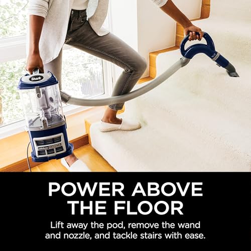 Shark Upright Vacuum, Navigator Lift-Away Deluxe with Large Dust Cup Capacity, HEPA Filter, Swivel Steering, Upholstery Tool & Crevice Tool, Blue