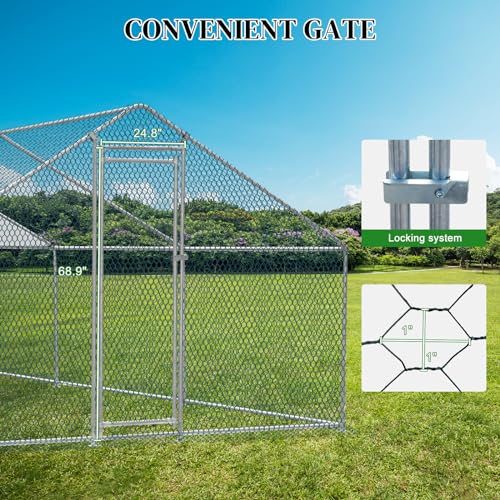 Outvita Chicken Coop, 13×10 FT Large Metal Chicken House, Poultry Habitat Cage with Waterproof Cover