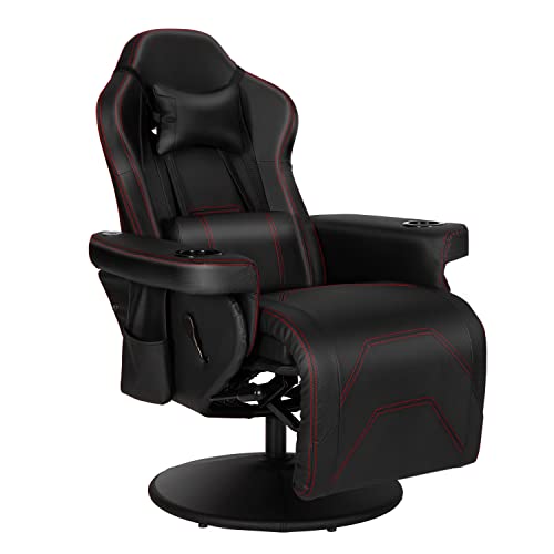 Modern-Depo Gaming Recliner Chair with Speakers, Massage, High Back, Cupholder, Headrest, Lumbar Support