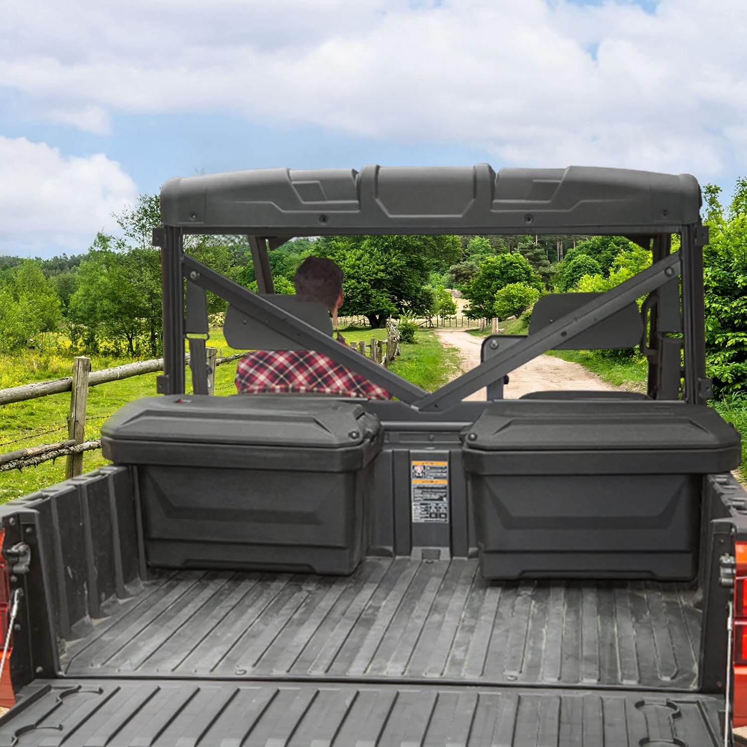 Ranger Storage Box, kemimoto 45 L Waterproof Bed Cargo Box Compatible with 2013-2022 Polaris Ranger 570 700 900 1000/Ranger XP (Right Side)
