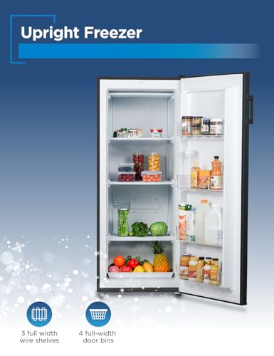 BLACK+DECKER 8.5 Cu. Ft. Upright Freezer, Stand Up Freezer with Mechanical Temperature Control, Freezer Upright with 3 Shelves and 4 Door Bins