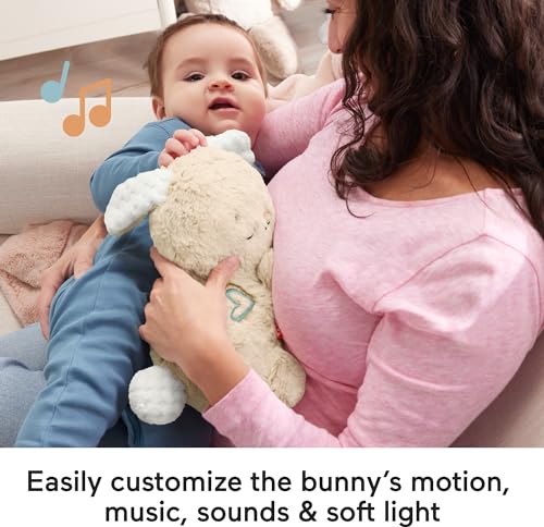 Fisher-Price Baby Toy Soothe 'n Snuggle Otter Portable Plush Sound Machine with Music Lights & Breathing Motion for Newborns 0+ Months