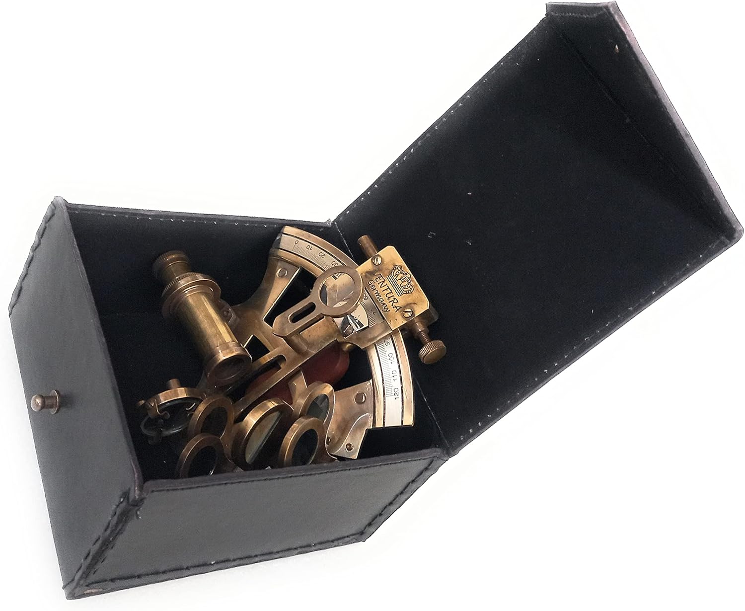 ALADEAN Marine Sextant | Vintage Navigation Instruments Antique Astrolabe | Ship Captain Nautical Brass Sextant Gift Box Pack of 2