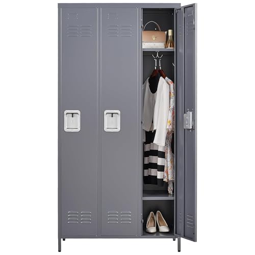 6 Doors Metal Lockers for Employees 72" H Storage Cabinet Lockable Locker with Shelves Steel Storage Locker for Gym School Office Home Requires