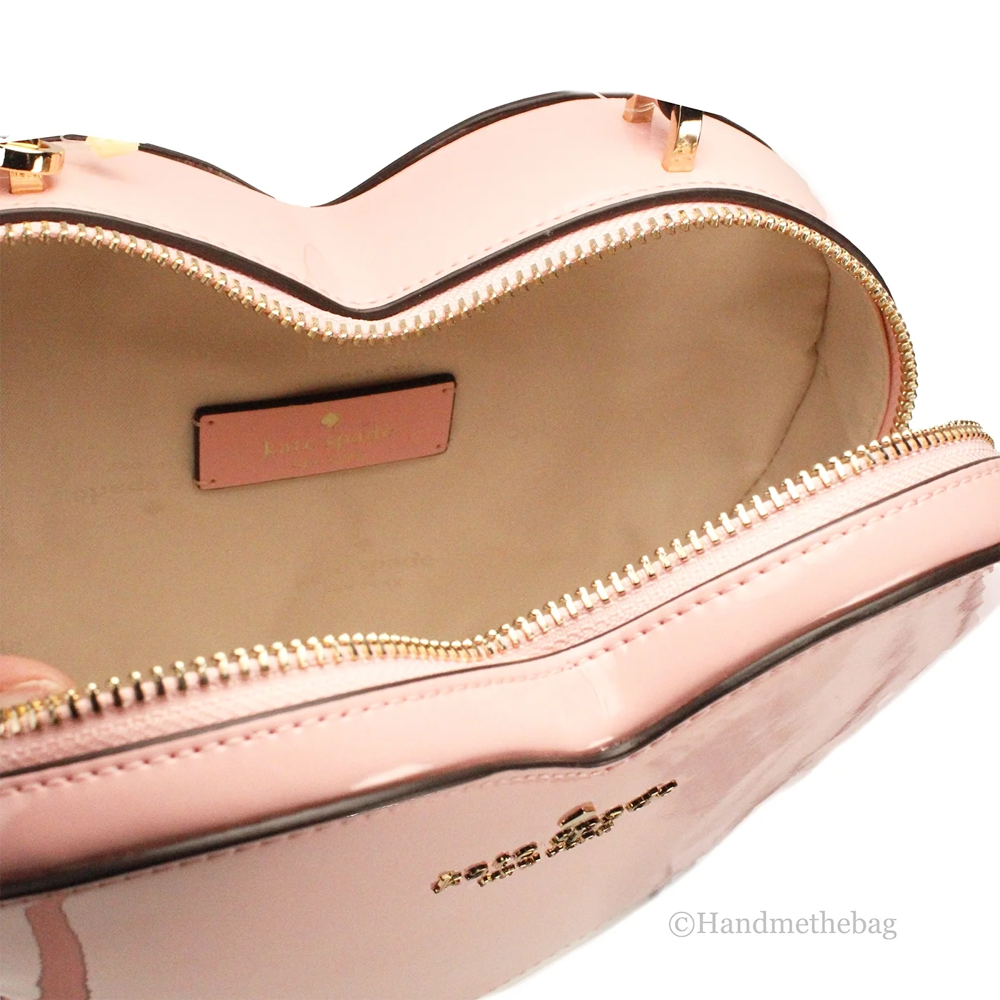 Kate Spade Love Shack Tea Rose Patent Leather Top Handle Heart Crossbody Bag - Radiant Selections