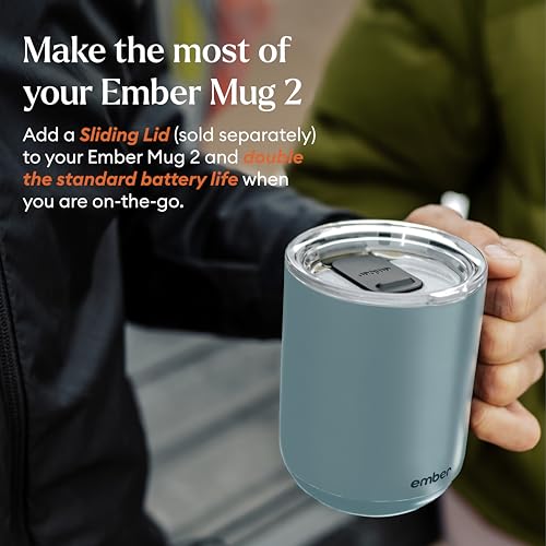 Ember Temperature Control Smart Mug 2, 14 Oz, App-Controlled Heated Coffee Mug with 80 Min Battery Life and Improved Design, Black