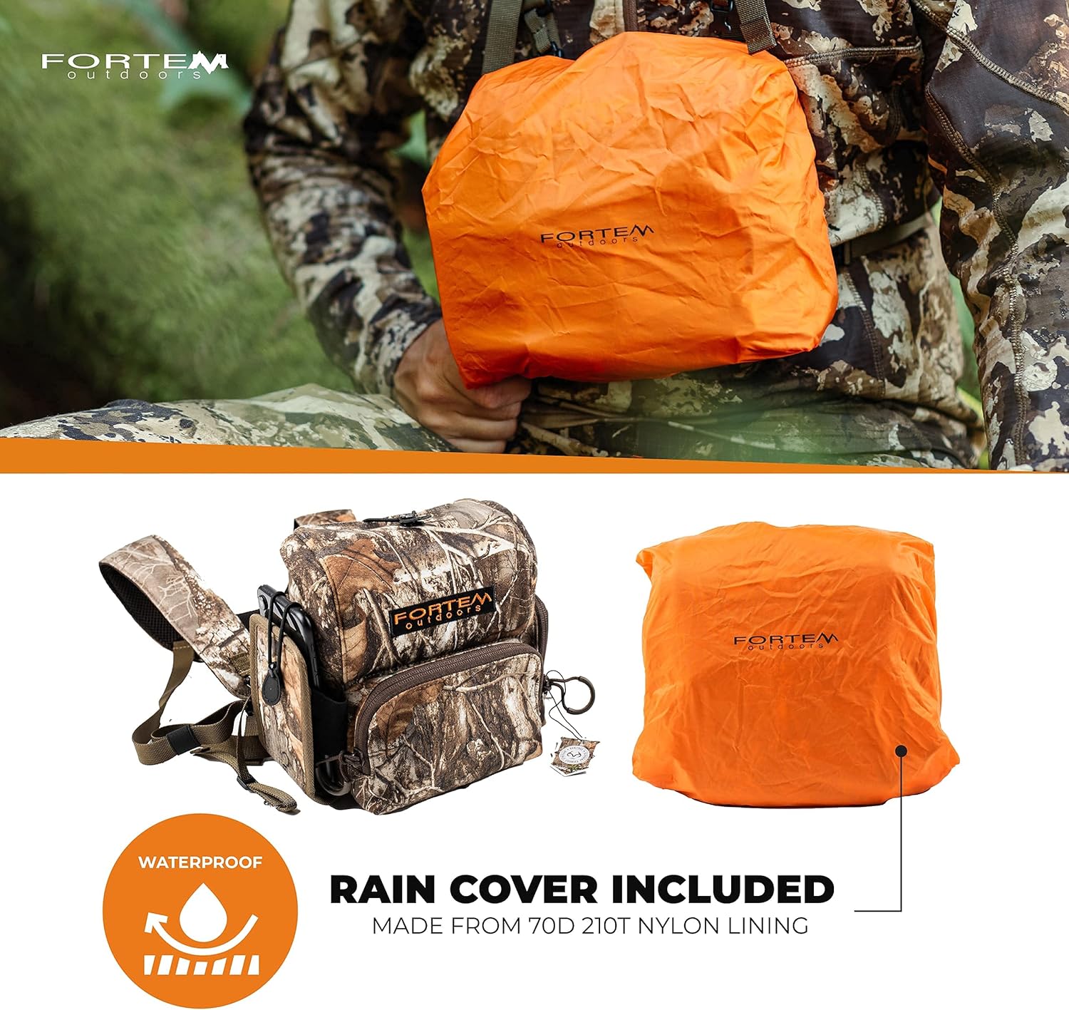 Fortem Outdoors Bino Harness Chest Pack Binocular Harness Bag for Hunting and Rangefinder Case Hunting Pack for Bird Watching, Travel, Hunting
