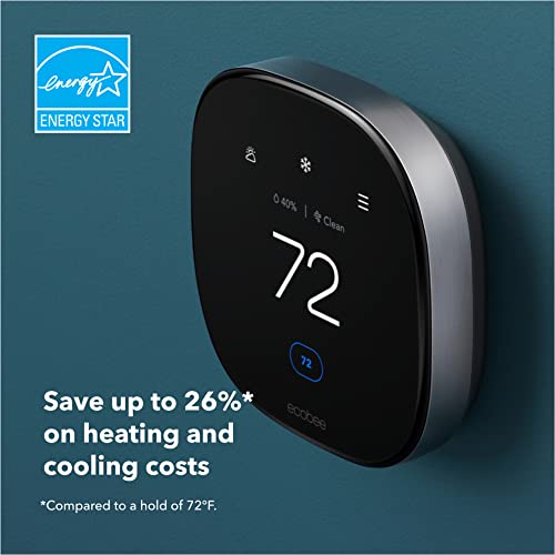 ecobee New Smart Thermostat Premium with Smart Sensor and Air Quality Monitor - Programmable Wifi Thermostat - Works with Siri, Alexa