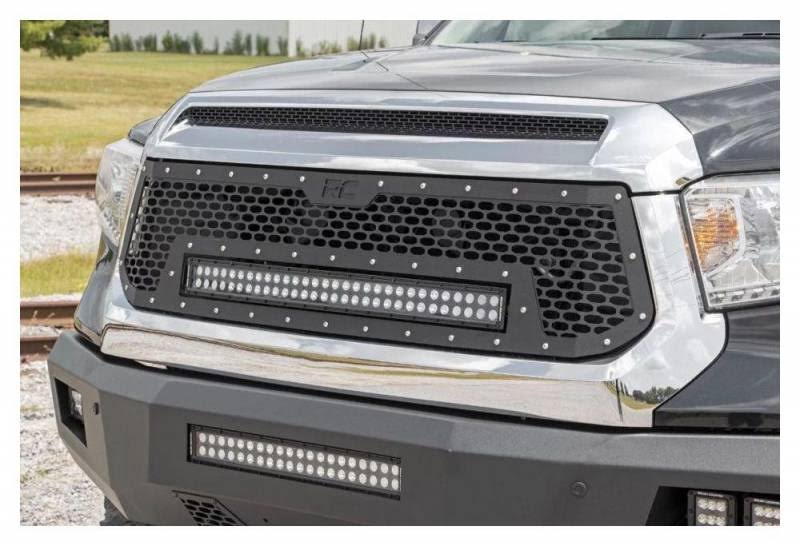 Rough Country 70224 Toyota Mesh Grille w/30in Dual Row Black Series LED w/ Amber DRL (14-17 Tundra)