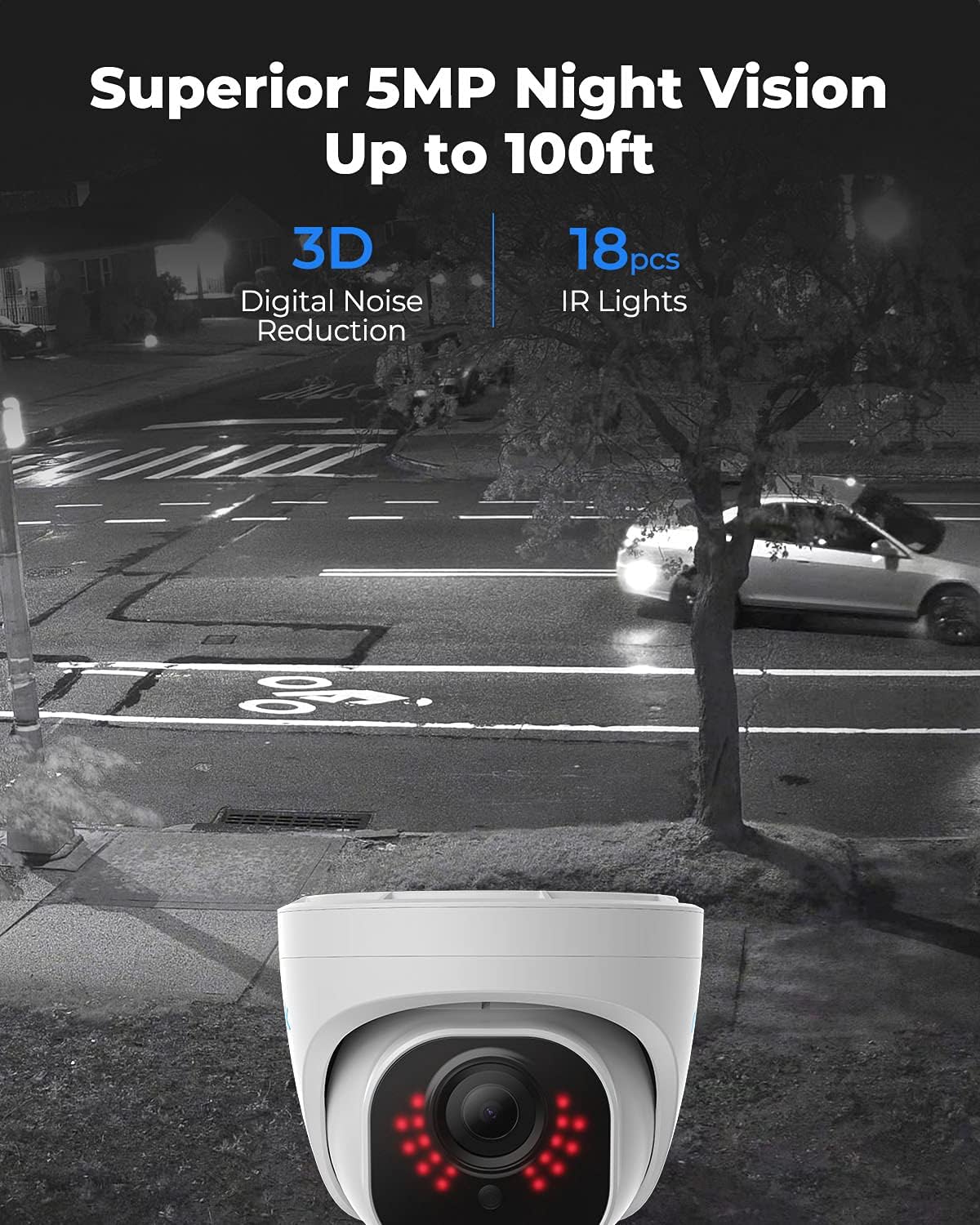 REOLINK Security Camera Outdoor, 5MP HD IP PoE Dome Surveillance Camera, Work with Smart Home, 100ft IR Night Vision, Motion Detection