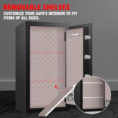 [True to Size] 6.1 Cub Large Home Safe Box Fireproof Waterproof with LCD Screen