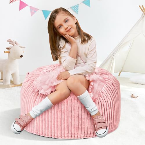 Hobestluk 5ft Bean Bag Chairs for Adults Large Beanbag Chair with Stripe Plush Cover Big Bean Bag Chair for Living Room Bedroom Dorm Office -Black
