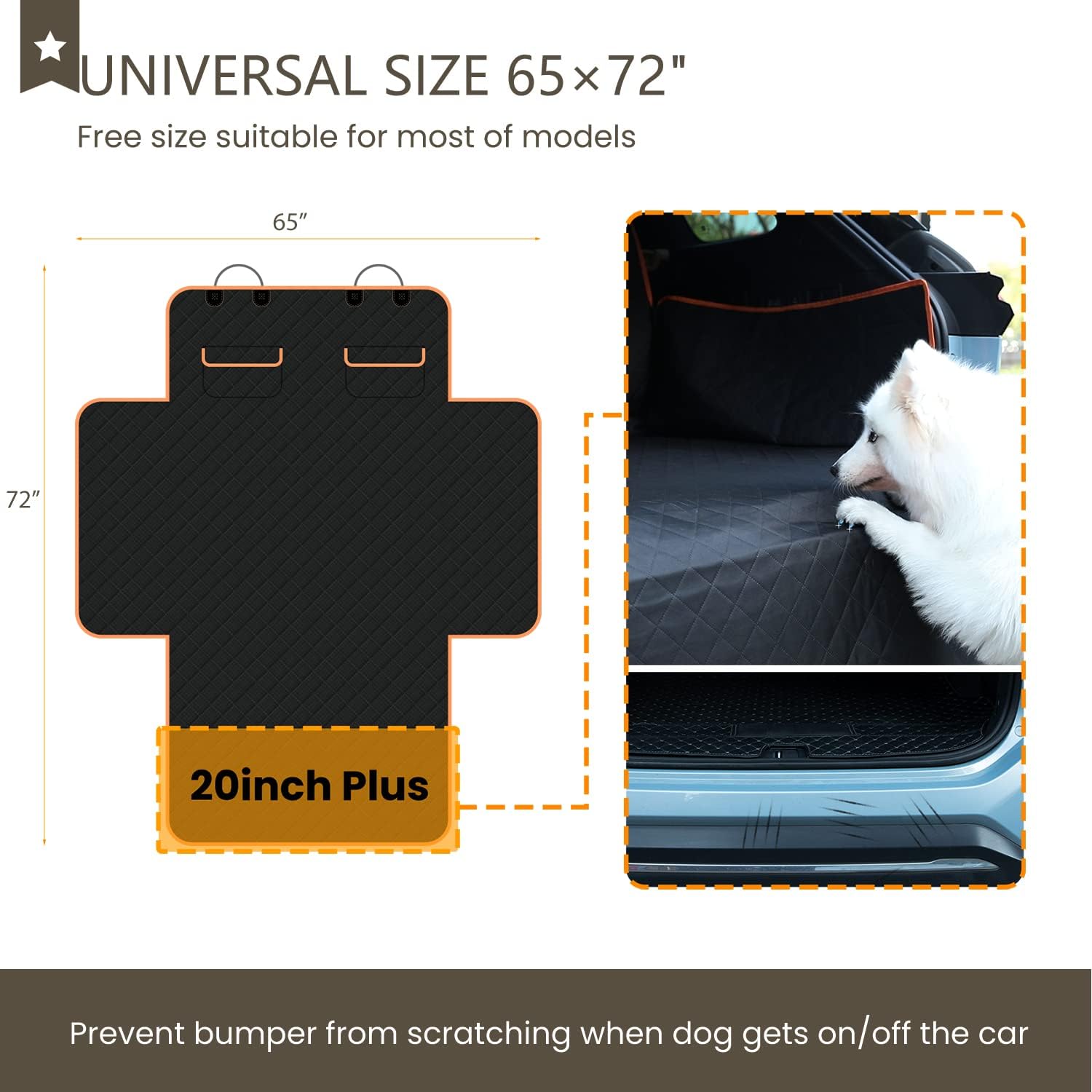 NESTROAD SUV Cargo Liner for Dogs, Waterproof & Nonslip Dog Trunk Cargo Cover Mat for Backseat