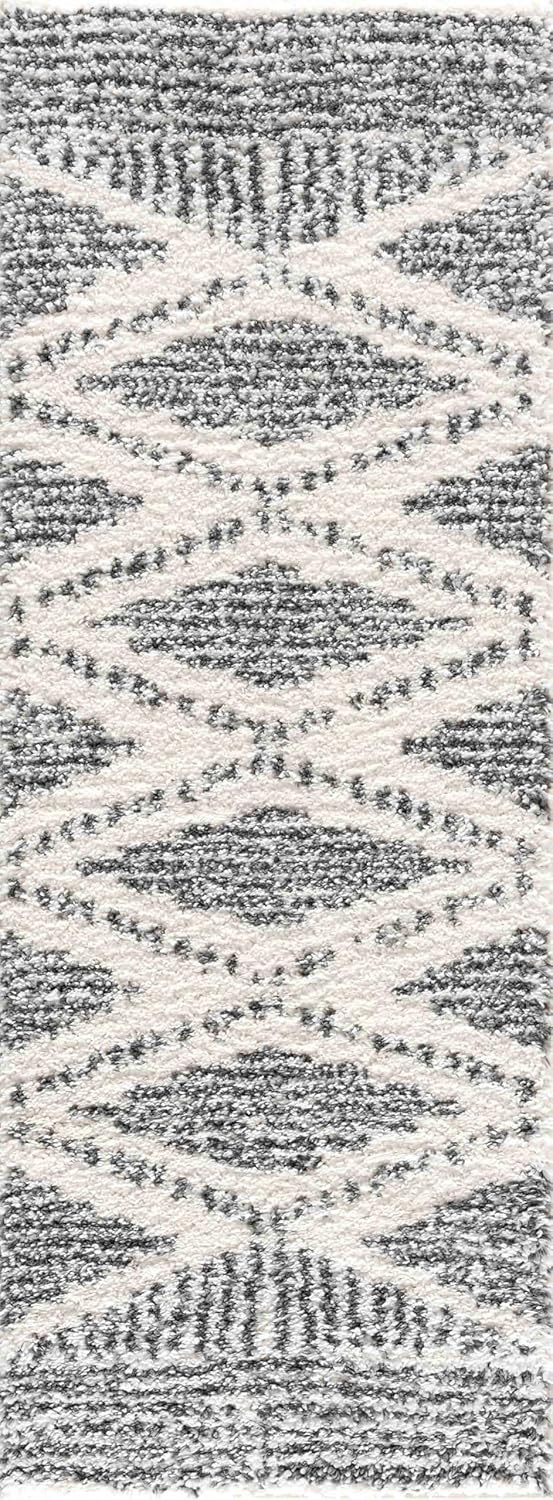 Hauteloom Trunding Moroccan Farmhouse Living Room Bedroom Shaggy Round Area Rug - Bohemian Shag Rug - Plush High Pile