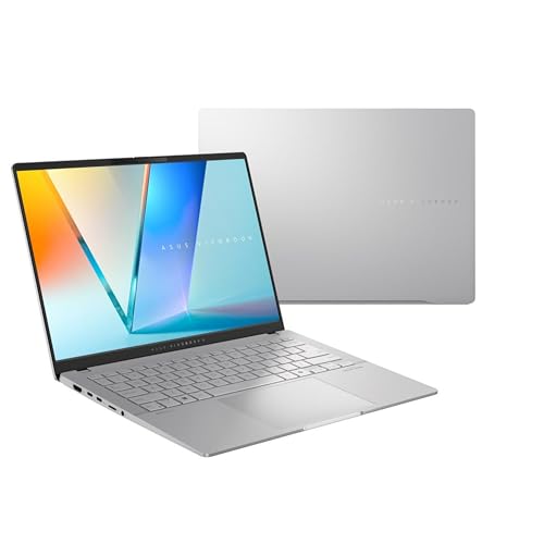 ASUS Vivobook S 14 OLED Slim Laptop, AMD Ryzen AI 9 365(10 Cores), 24GB, 1TB SSD, Customizable RGB Keyboard, Cool Silver, M5406WA-AH94