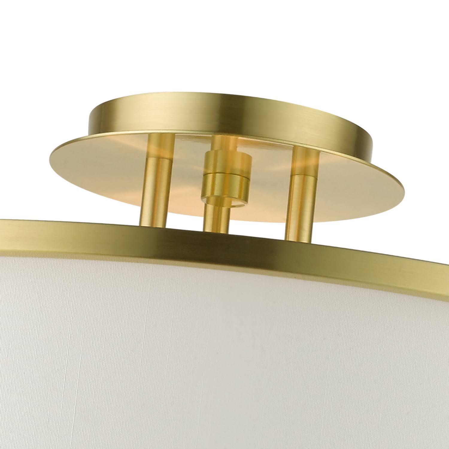 Livex Lighting-51075-12-Wesley - 4 Light Semi-Flush Mount Satin Brass