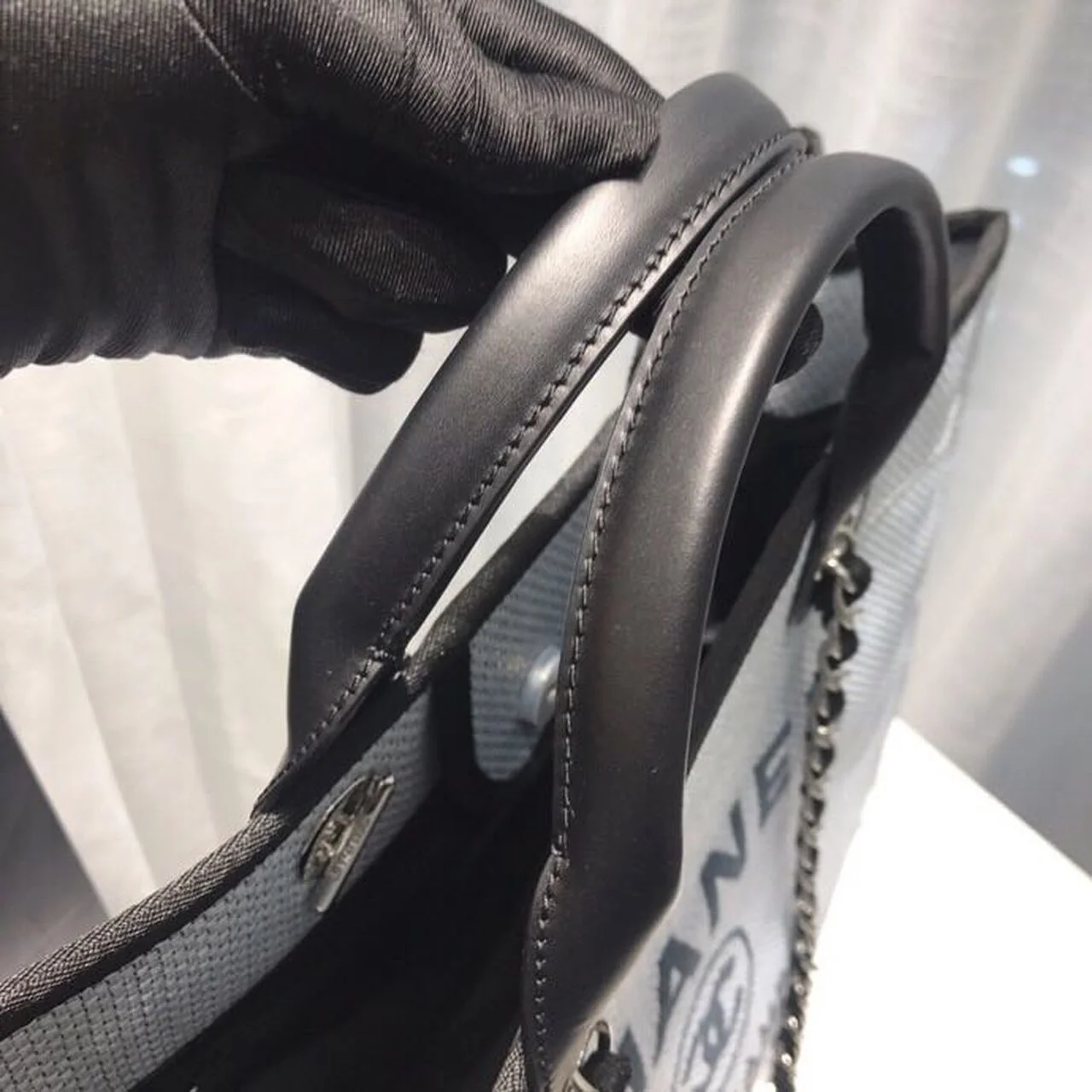 Chanel Deauville Tote Canvas Bag Light Grey For Women, Women&rsquo;s Handbags, Shoulder Bags 15in/38cm A66941
