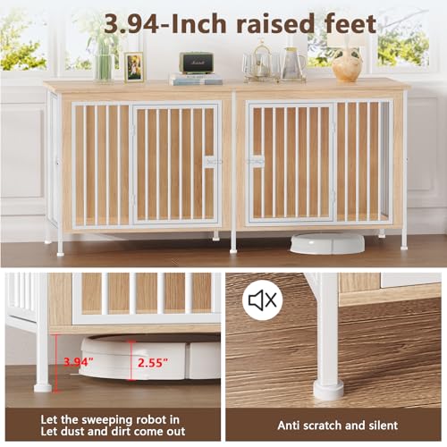 EasyCom 39.96" XL Wooden Large Dog Crate Furniture for Medium and Large Breed