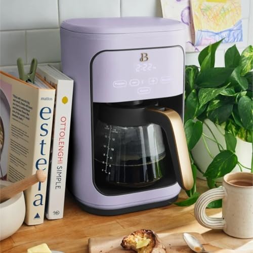 Beautiful Coffee Maker, 14-Cup, Touch Display, Programmable, 1200W, Stainless Steel, Keep Warm, 24h Timer dishwasher-safe (Black Sesame)