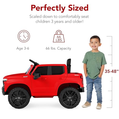 Best Choice Products 12V Licensed Chevrolet Silverado Ride On Truck, Electric Car Toy w/Parent Remote Control, Truck Bed Storage, Bluetooth Speaker