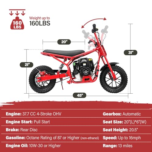 Oryxearth 37.7CC 4-Stroke Kids Dirt Bike