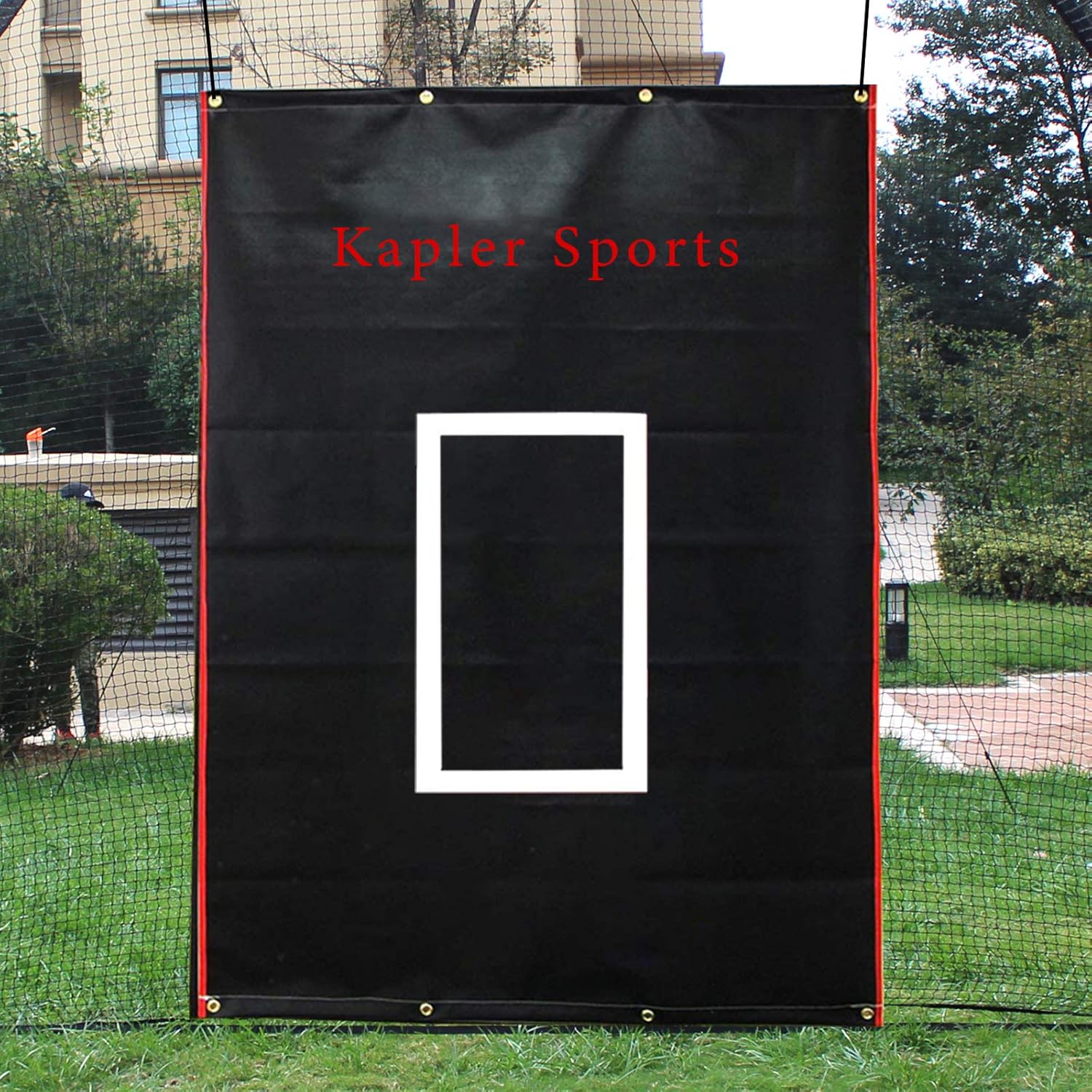 Kapler Batting Cage Backstop Baseball Softball， Vinyl Backstop Batting Cage Target with Bungees for Batting Hitting Pitching (Size/Style Options