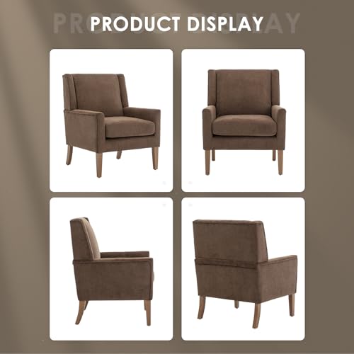 COLAMY Modern Wingback Living Room Chair, Upholstered Fabric Accent Armchair