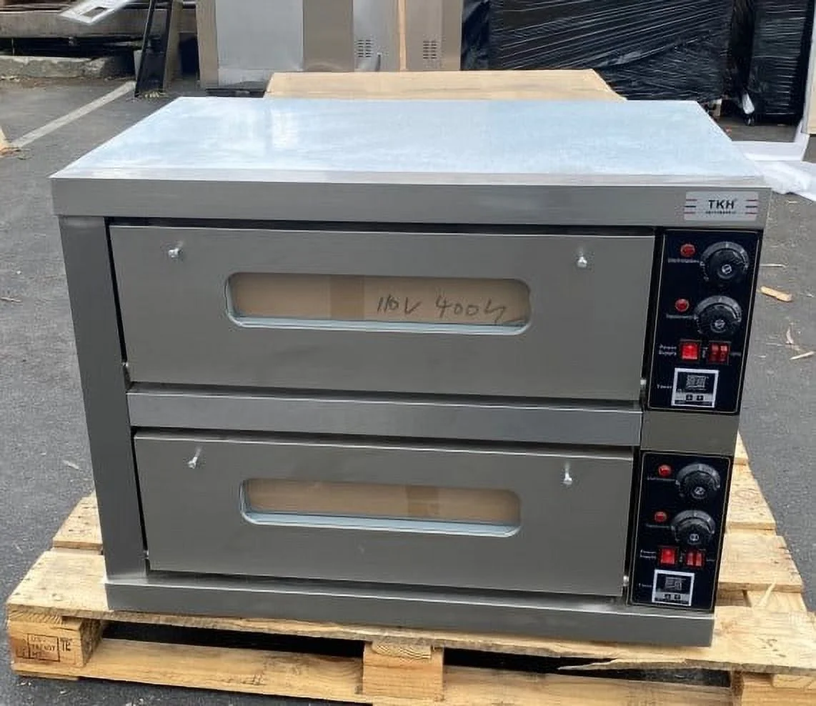 Electric flagstone double Deck Pizza Bakery Oven TKH-2-2D