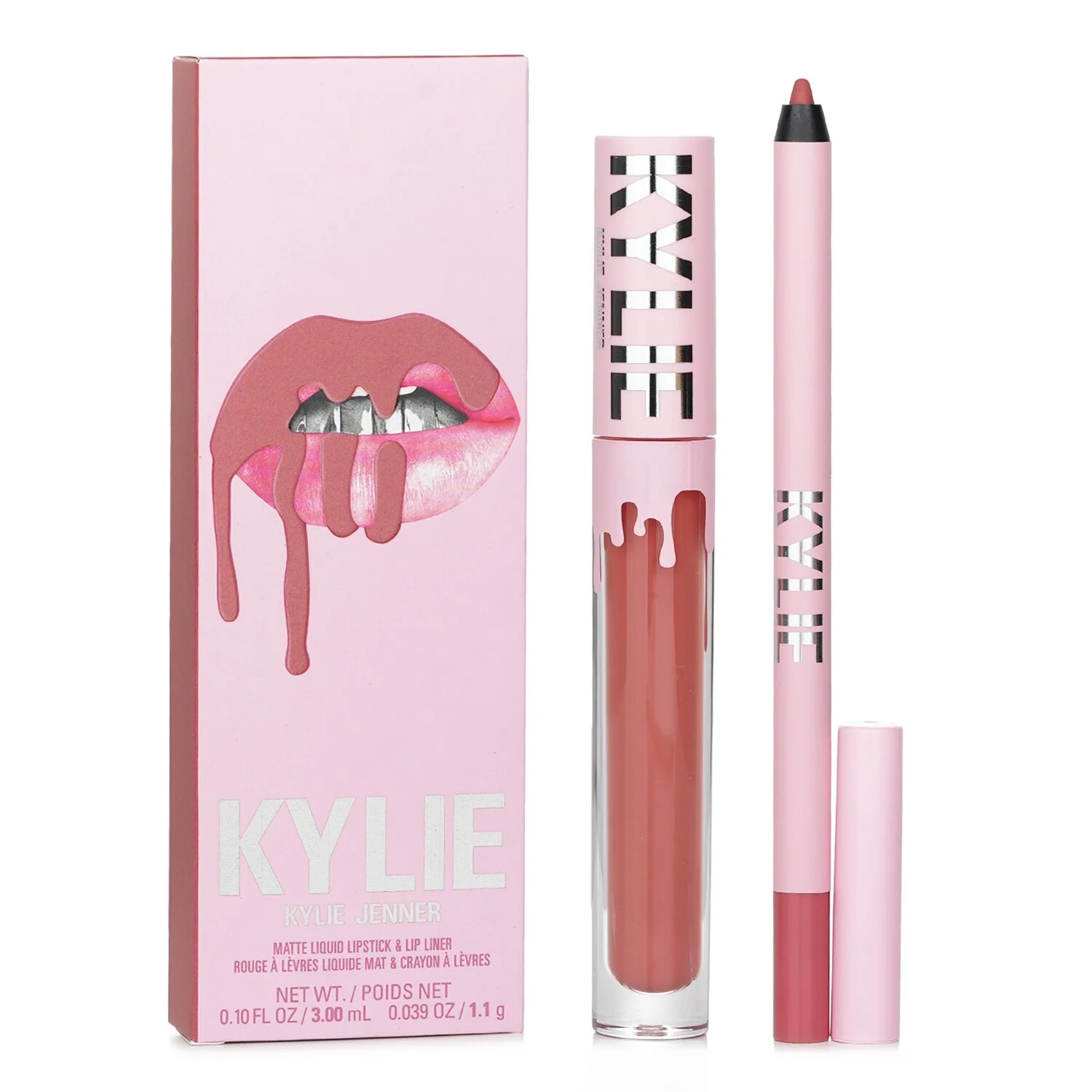 Kylie By Kylie Jenner Matte Lip Kit: Matte Liquid Lipstick 3ml + Lip Liner 1.1g - # 802 Candy K Matte (box slightly damage) 2pcs