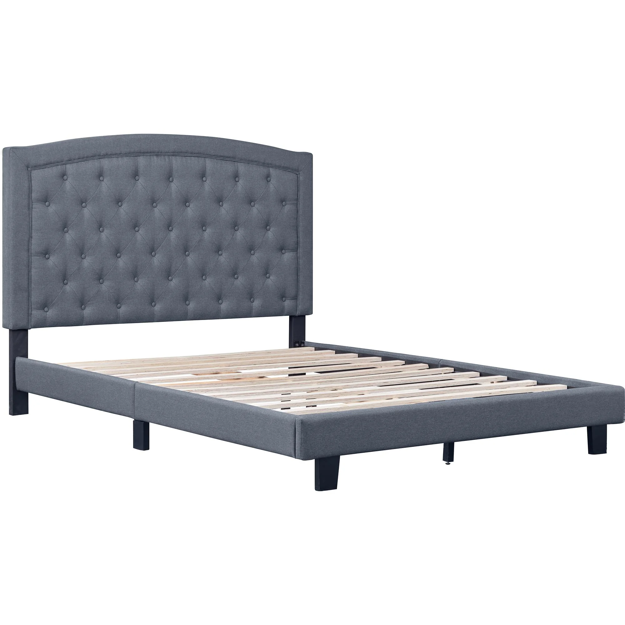 Camden Isle Carlisle Platform Bed | Button Tufted Headboard | King, Gray