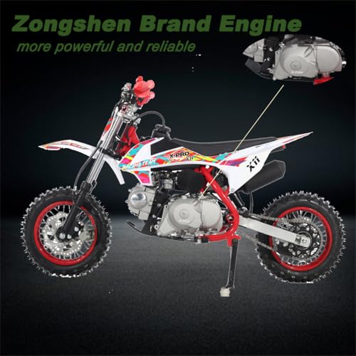 X-PRO 110cc Dirt Bike Gas Dirt Bike Pit Bikes Youth Dirt Pitbike with Automatic Transmission, 10"/10" Tires! (Blue)