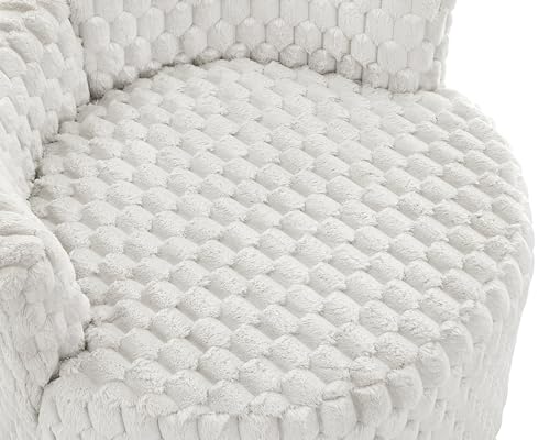 360 Swivel Accent Barrel Chair with Storage Ottoman & Headrest