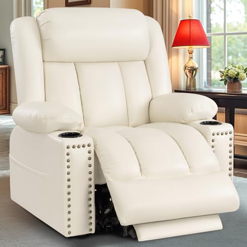 Triple Motor Large Power Lift Recliner Chair for Elderly with Heat and Massage, Lay Flat Lift Chairs for Seniors Infinite Position, Extended Footrest