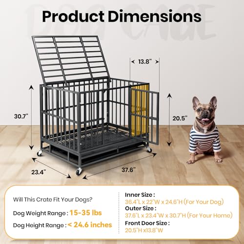 Oranland 48 inch Heavy Duty Indestructible Dog Crate,2025 New Upgraded Reinforced Baseplate for Large Dogs