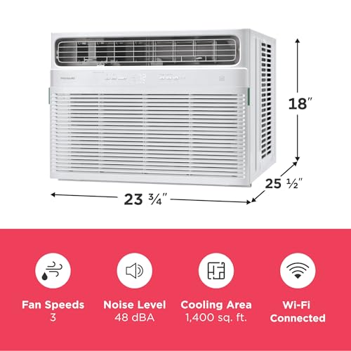 Frigidaire 24,000 BTU Smart Inverter Window Air Conditioner with Wi-Fi and Energy Star Certification, Cools Up to 1,020 Sq. Ft.