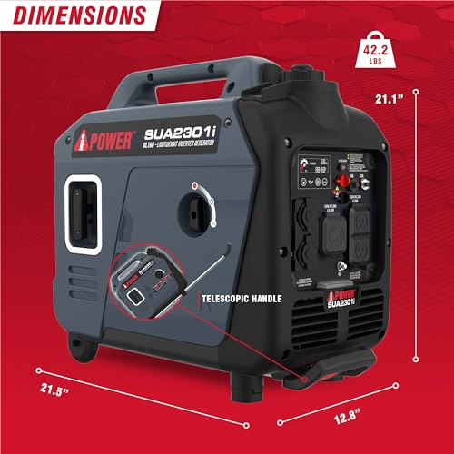 A-iPower 7600W Dual Fuel Quiet Portable Inverter Generator, Electric Start RV Ready, EPA & CARB Compliant CO Sensor