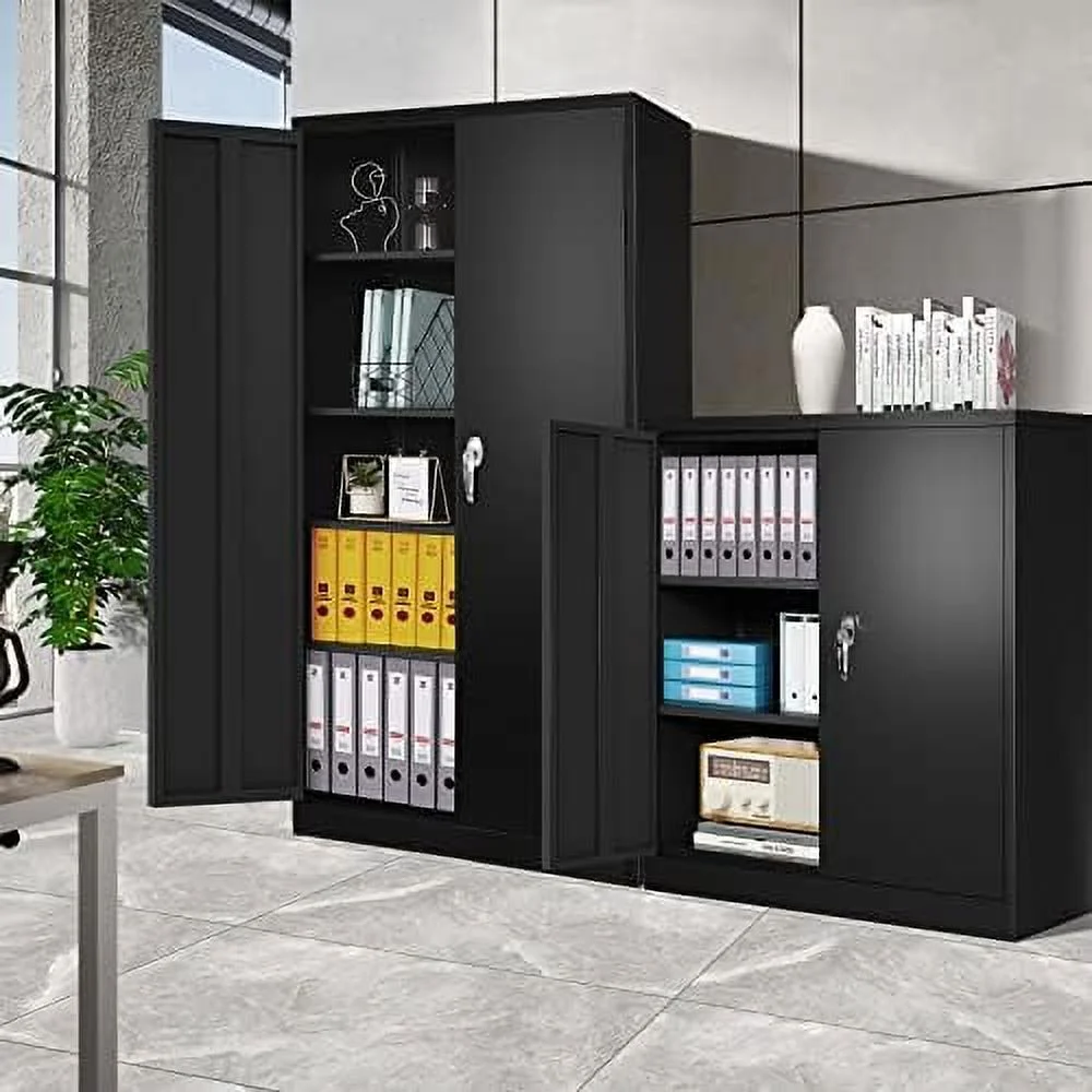 GEROBOOM Metal Garage Cabinet  72\u201D Large  Cabinet with 2 Doors and 4 Adjustable Shelves  Steel Tool Cabinets  Metal File  Cabinet for Home