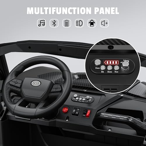 24V 2 Seater Ride on Car Truck, 4x200W, EVA Tires, 4WD/2WD, Rainbow Lights, Remote Control, Shock Absorbers, Bluetooth