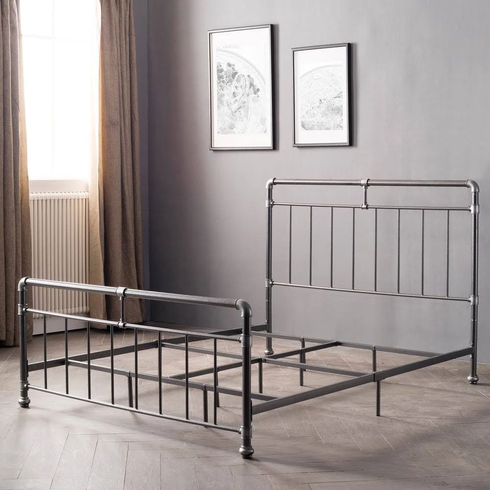 Carbon Loft Meitner Vintage Charcoal Metal Bed - King