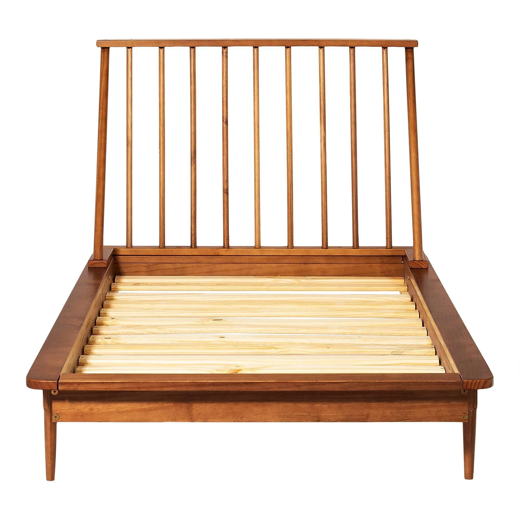 Twin Mid-Century Solid Wood Spindle Bed Caramel - Saracina Home