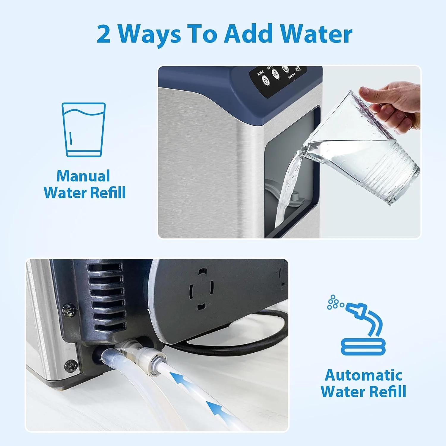 Aeitto® Nugget Ice Maker Countertop, 55 lbs/Day, Chewable Ice Maker, Rapid Ice Release in 5 Mins, Auto Water Refill, Self-Cleaning