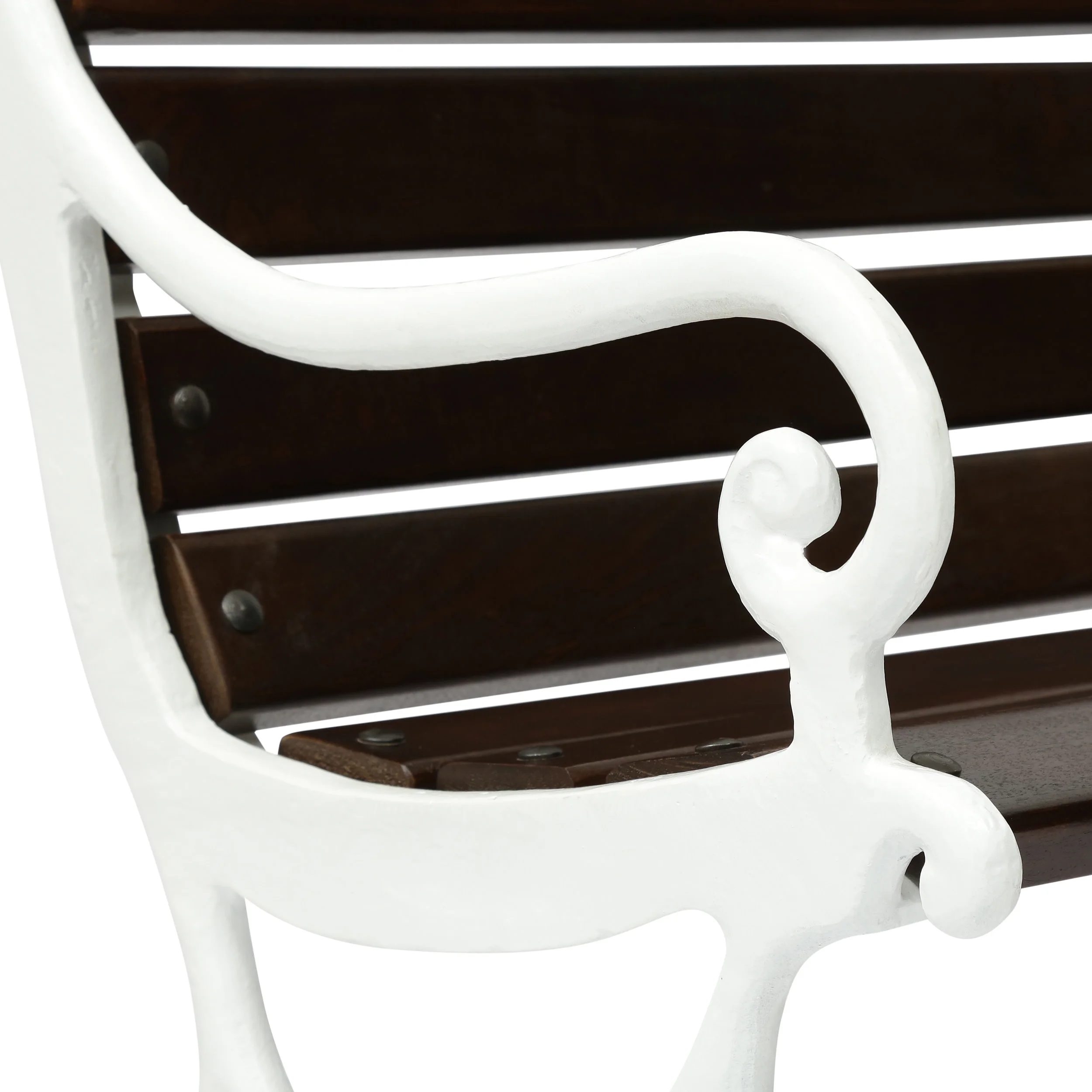 Vandalia Acacia Wood Outdoor Handmade Bench, Rustic Brown and White