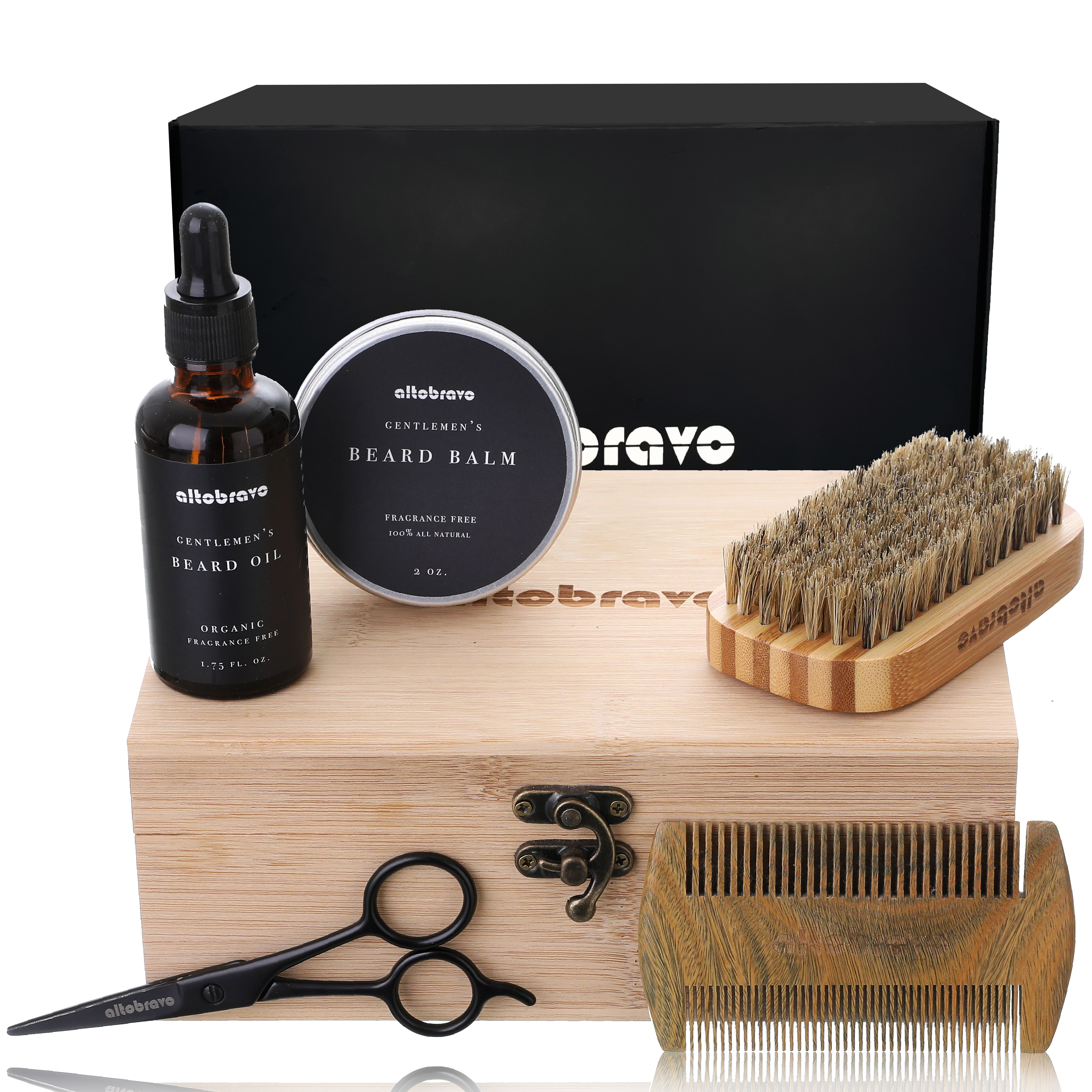 Premium Beard Kit for Men - Complete Beard Care Kit & Grooming Kit | Beard Oil, Beard Balm Leave-in Conditioner, Beard Brush, Beard Comb