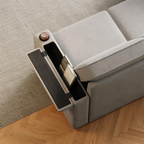 85.8" Sleeper Sectional Sofa, 2 in 1 Pull Out Sofa Bed with Storage Chaise