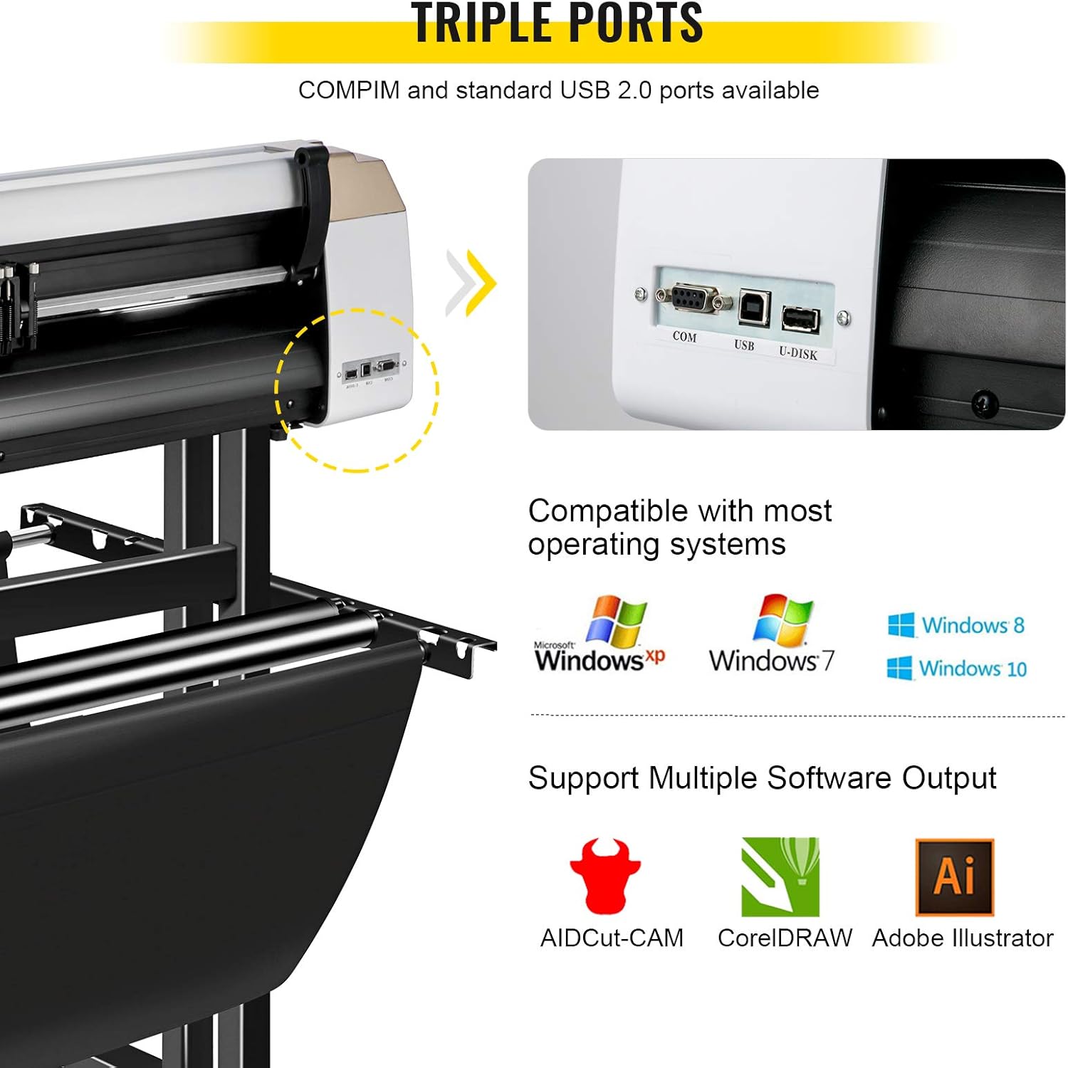 VEVOR Vinyl Cutter Machine, 720mm Cutting Plotter