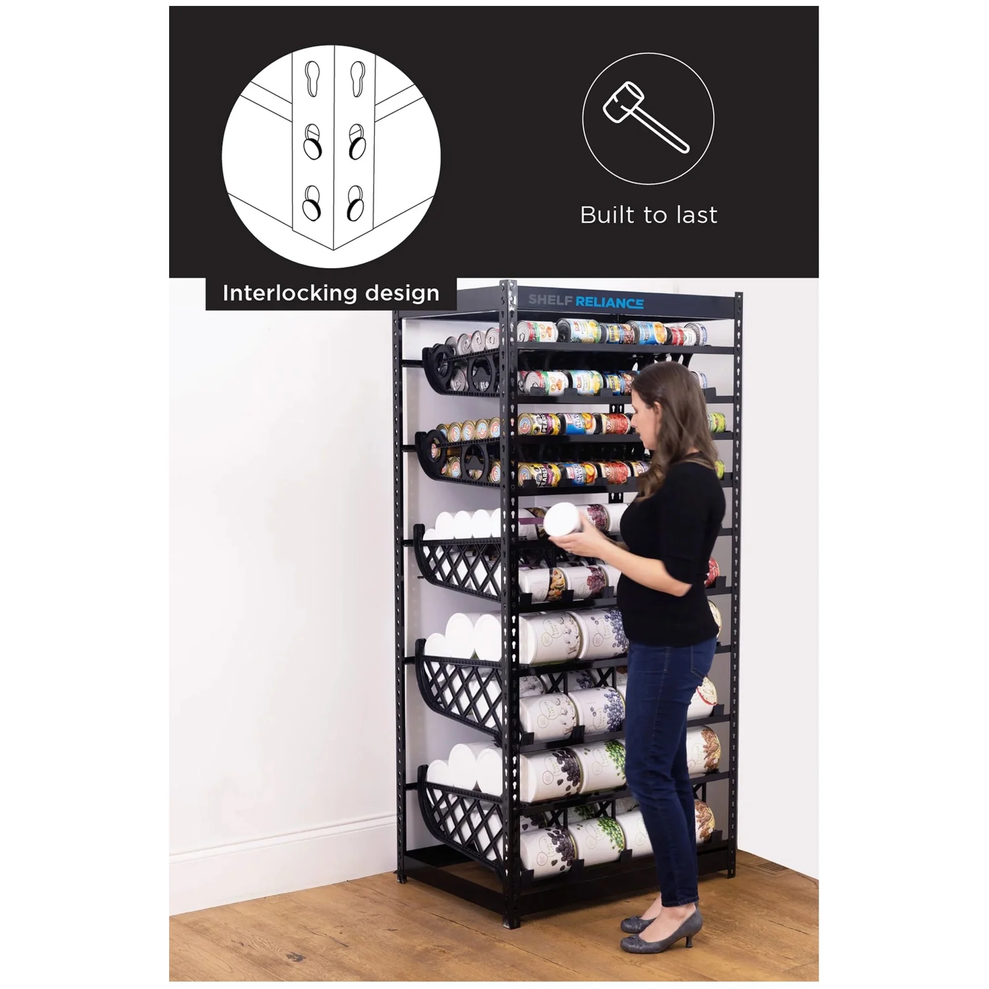 Shelf Reliance Maximizer Small Can Rotation Organizer Supports 390 Cans