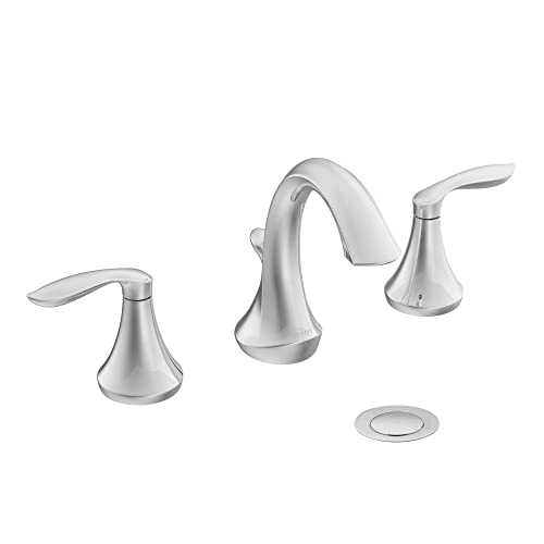Moen Eva Oil-Rubbed Bronze Two-Handle High-Arc 8-Inch Widespread Bathroom Faucet with Drain Assembly, Valve Required, T6420ORB