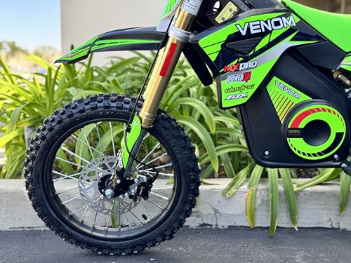 Venom 1600W Pro Electric Dirt Bike 48V Lithium Battery | Advanced Speed Governor | Hydraulic Disk Brakes | MID-Size, Green