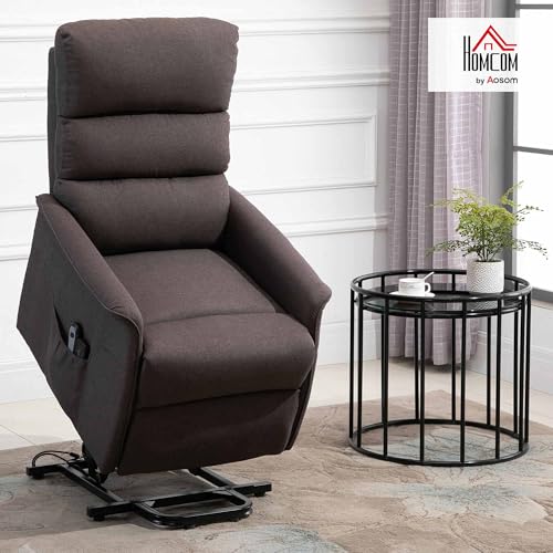 HOMCOM Power Lift Recliner Chair for Elderly, Easy Assembly, Fabric Lift Chair for Adults, Recliner Sofa with Remote Control